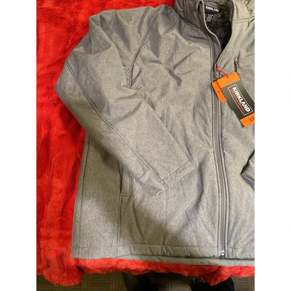 Kirkland Signature Men's Fleece‎ Lined Soft shell Jacket With Hood Size XXL
